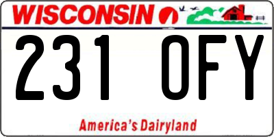 WI license plate 231OFY