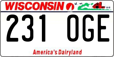 WI license plate 231OGE