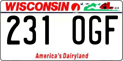 WI license plate 231OGF