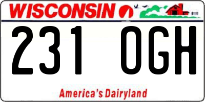 WI license plate 231OGH