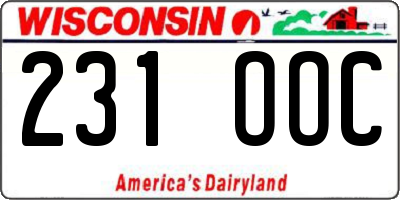 WI license plate 231OOC