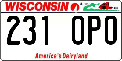 WI license plate 231OPO