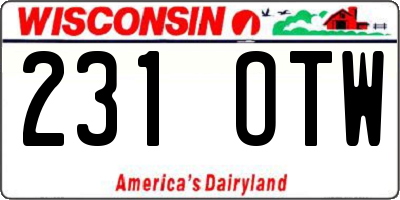 WI license plate 231OTW