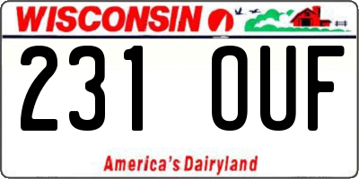 WI license plate 231OUF