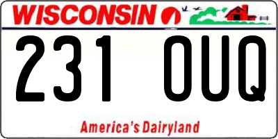 WI license plate 231OUQ