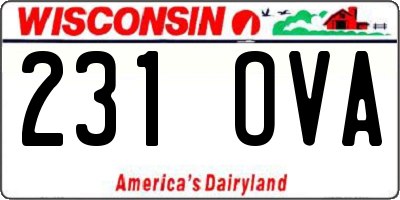 WI license plate 231OVA