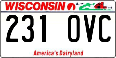 WI license plate 231OVC