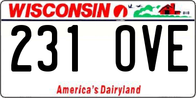 WI license plate 231OVE