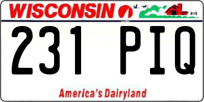 WI license plate 231PIQ