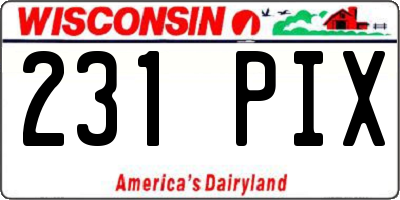 WI license plate 231PIX