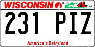 WI license plate 231PIZ