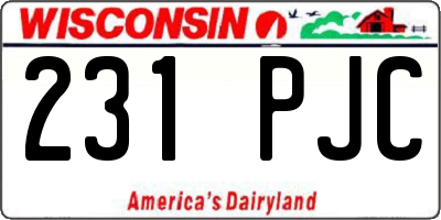 WI license plate 231PJC