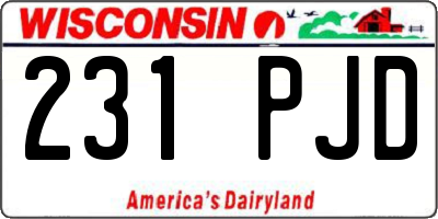 WI license plate 231PJD