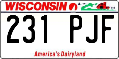 WI license plate 231PJF