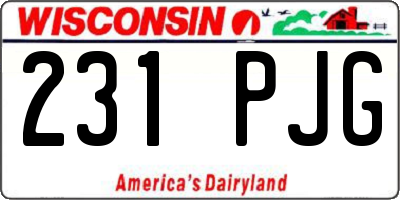 WI license plate 231PJG