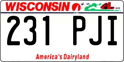 WI license plate 231PJI