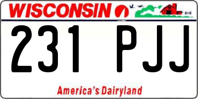 WI license plate 231PJJ