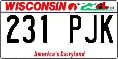 WI license plate 231PJK