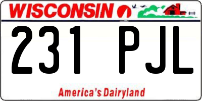 WI license plate 231PJL