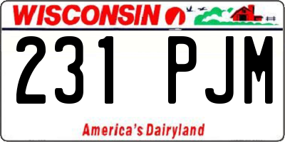 WI license plate 231PJM