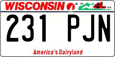 WI license plate 231PJN