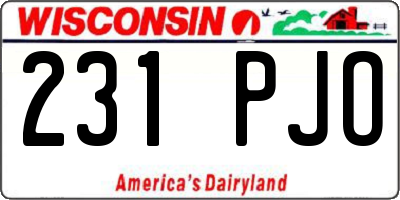 WI license plate 231PJO