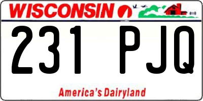 WI license plate 231PJQ