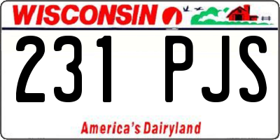 WI license plate 231PJS