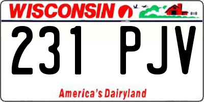 WI license plate 231PJV