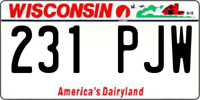 WI license plate 231PJW