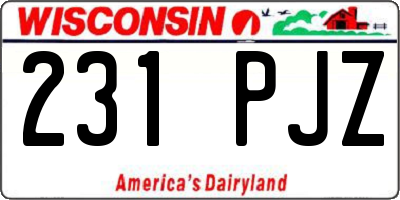 WI license plate 231PJZ