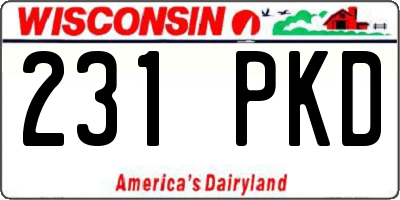 WI license plate 231PKD