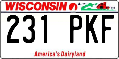 WI license plate 231PKF