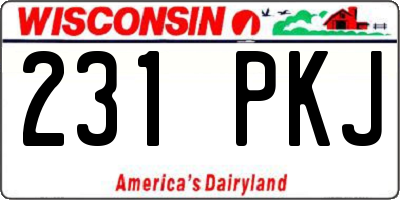 WI license plate 231PKJ
