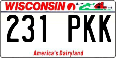 WI license plate 231PKK