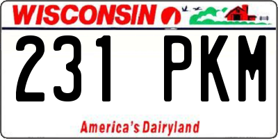 WI license plate 231PKM