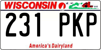 WI license plate 231PKP