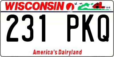WI license plate 231PKQ