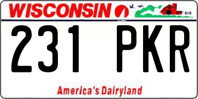 WI license plate 231PKR
