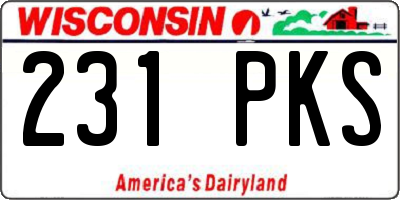 WI license plate 231PKS