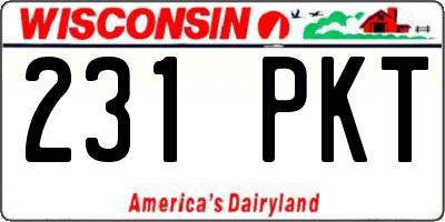 WI license plate 231PKT
