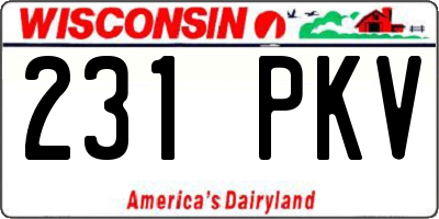 WI license plate 231PKV