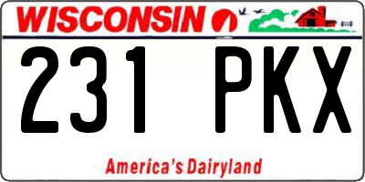 WI license plate 231PKX