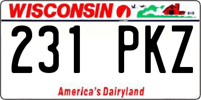 WI license plate 231PKZ