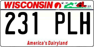 WI license plate 231PLH