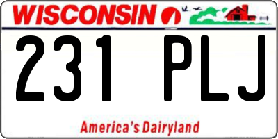 WI license plate 231PLJ