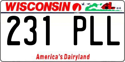 WI license plate 231PLL