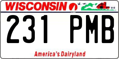 WI license plate 231PMB