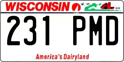 WI license plate 231PMD