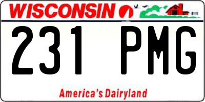 WI license plate 231PMG